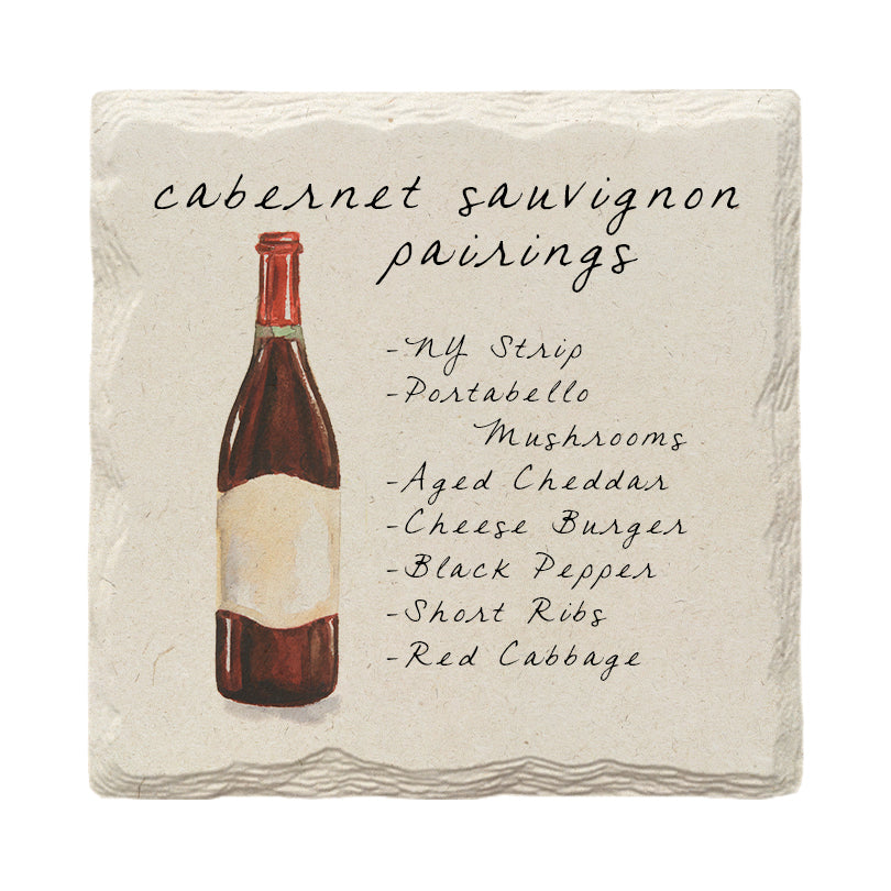 Cabernet Sauvignon Pairings | Drink Coaster Set | Wine