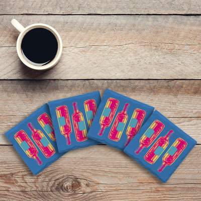 Pop Wine Blue | Drink Coaster Set