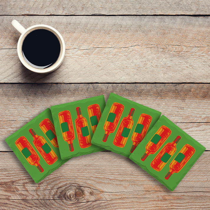 Pop Wine Green | Drink Coaster Set