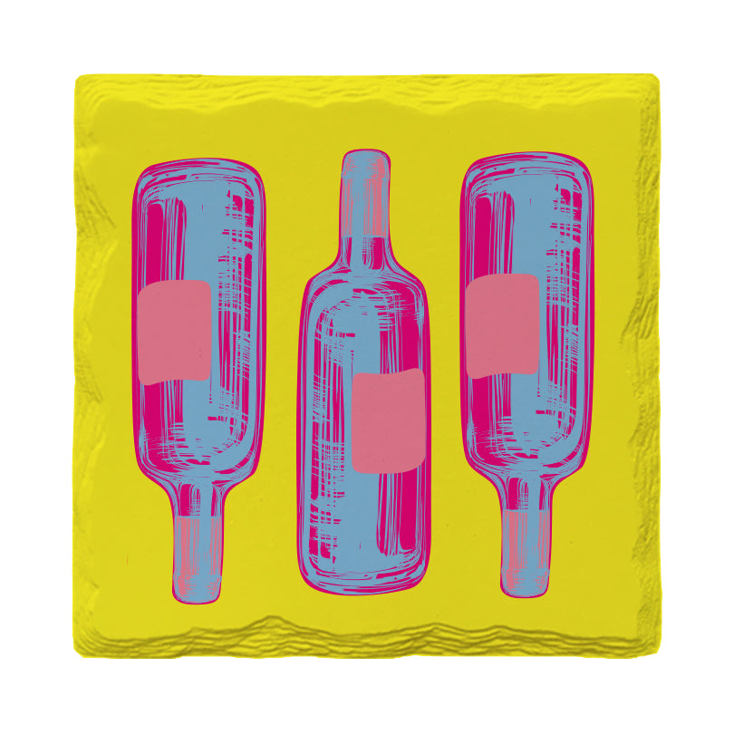 Pop Wine Yellow | Drink Coaster Set