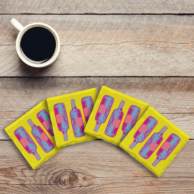 Pop Wine Yellow | Drink Coaster Set