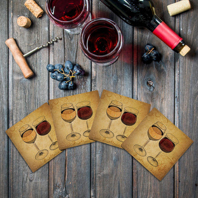 Wine Glasses | Drink Coaster Set